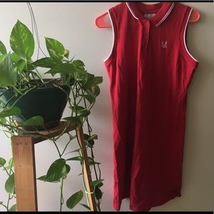 Red Reebok Sleeveless Mini Polo Dress